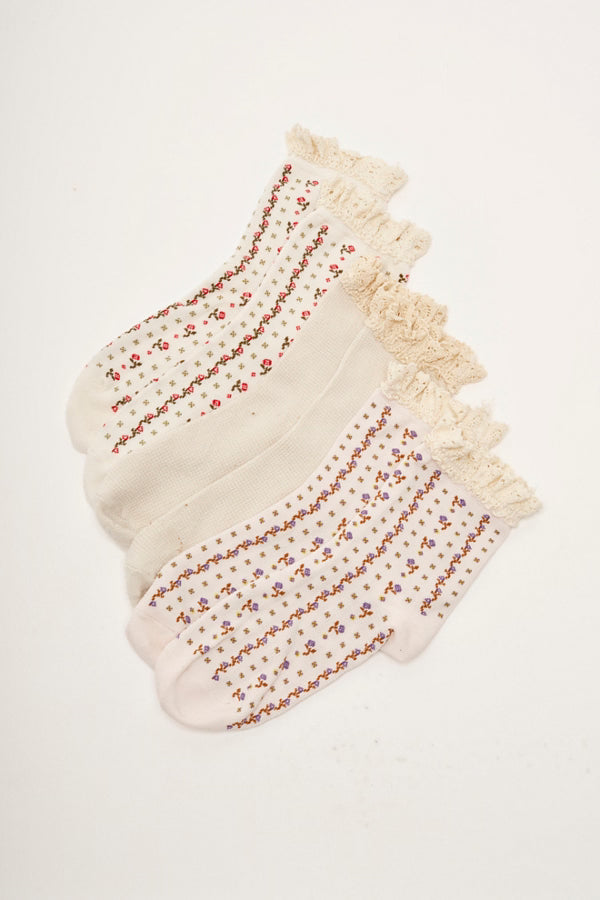 Ruffle Sock Pack in Tainted Love