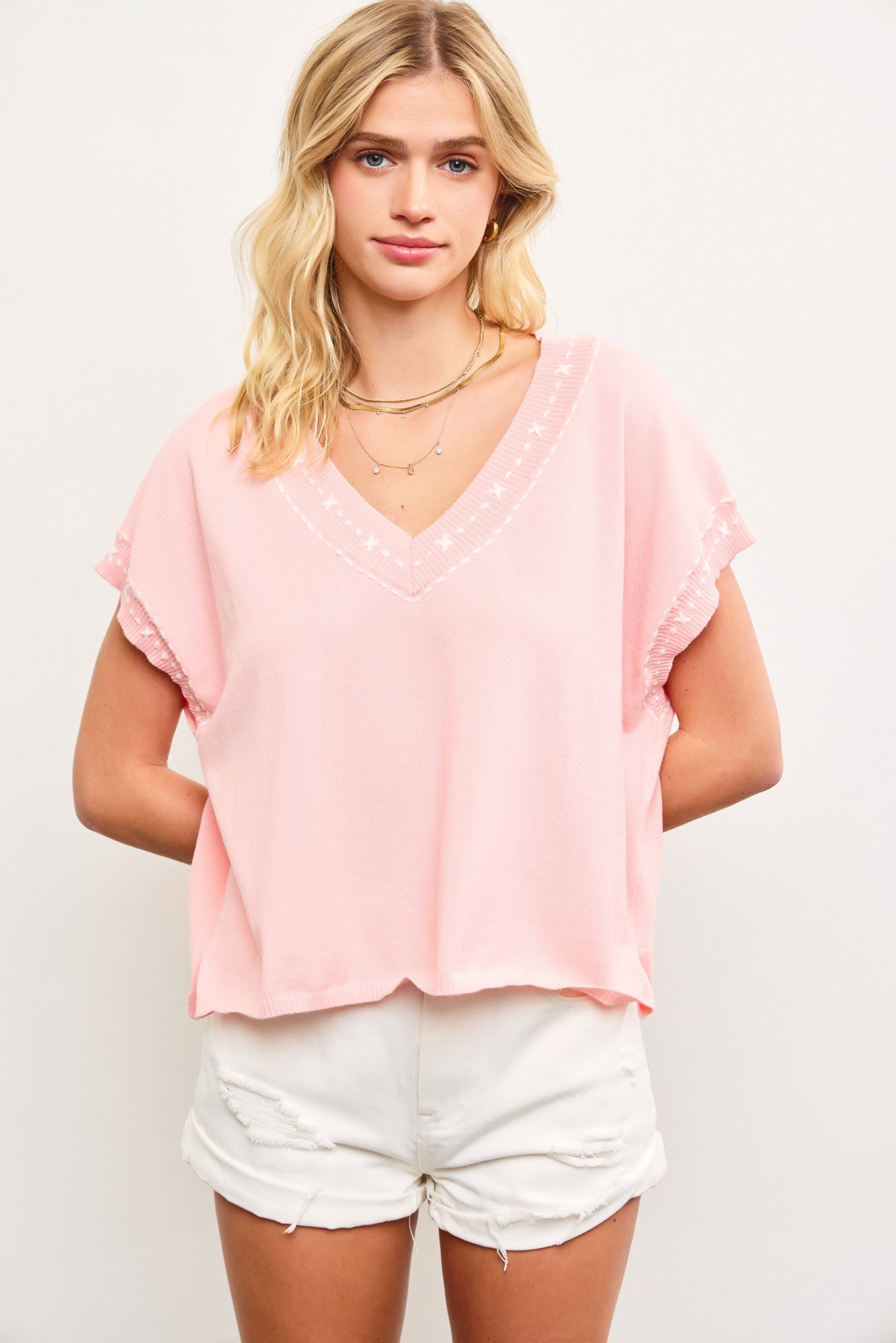 V-Neck Knit Top