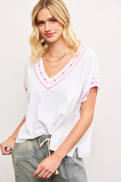 V-Neck Knit Top