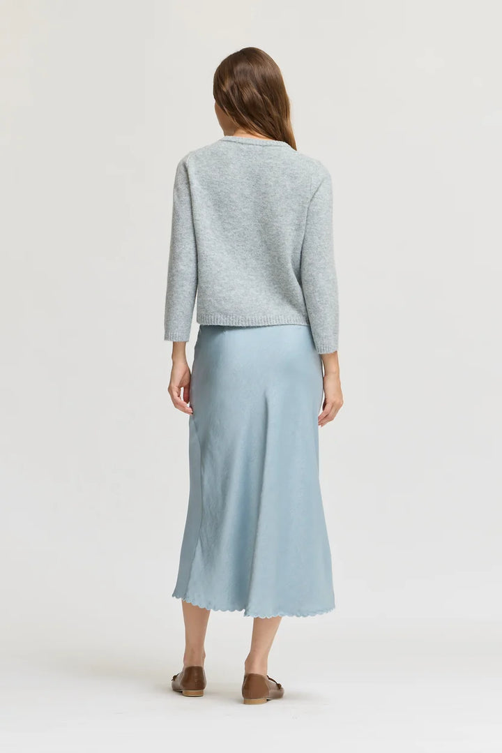 Scallop Hem Bias Skirt