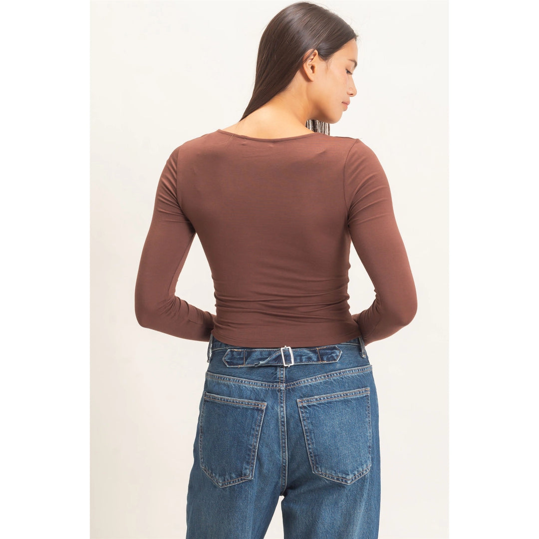 Scoop Neck Long Sleeve Top
