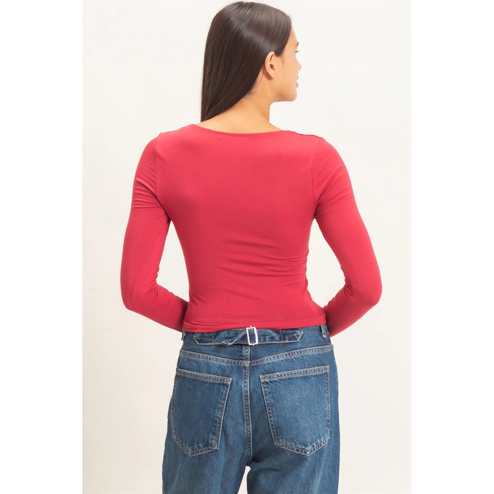Scoop Neck Long Sleeve Top