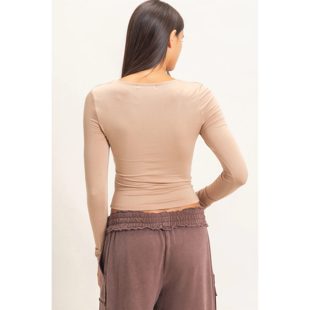 Scoop Neck Long Sleeve Top