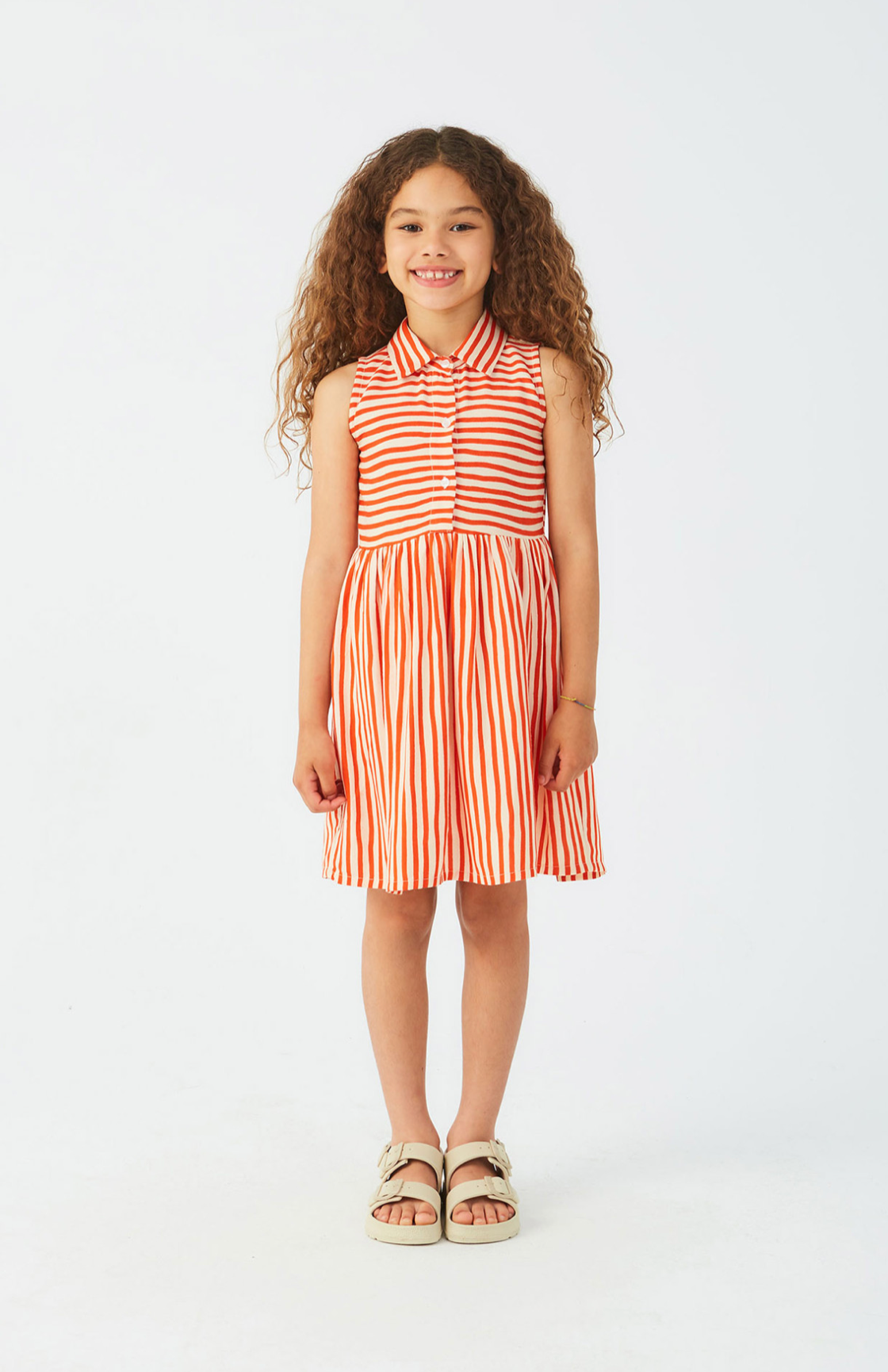 Stripe Print Girl’s Shirt Dress