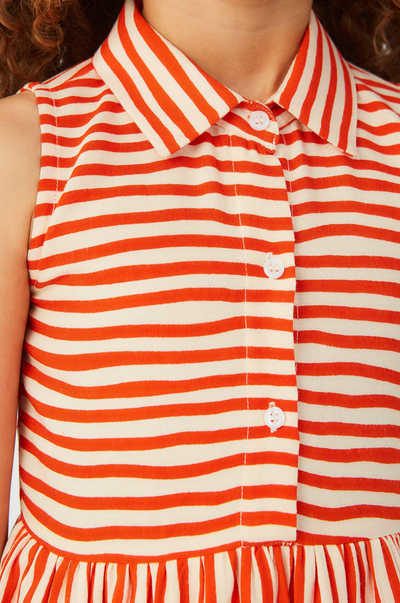 Stripe Print Girl’s Shirt Dress