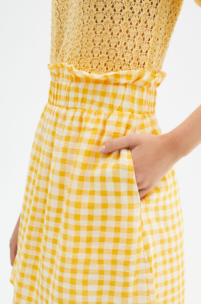 Gingham print mini skirt