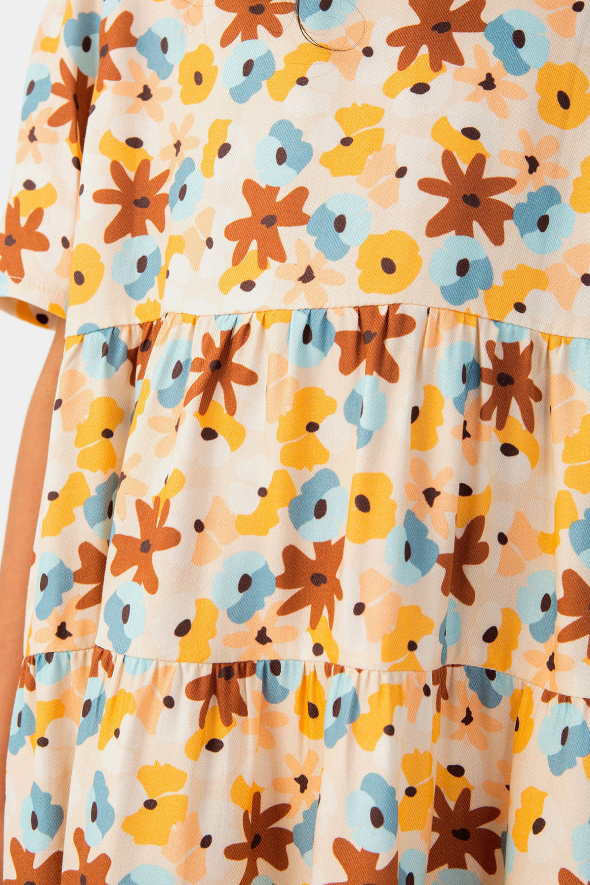 Floral Print Short-sleeved Girl’s Dress