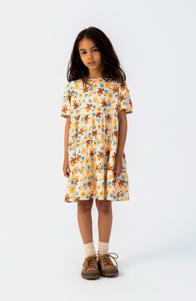 Floral Print Short-sleeved Girl’s Dress
