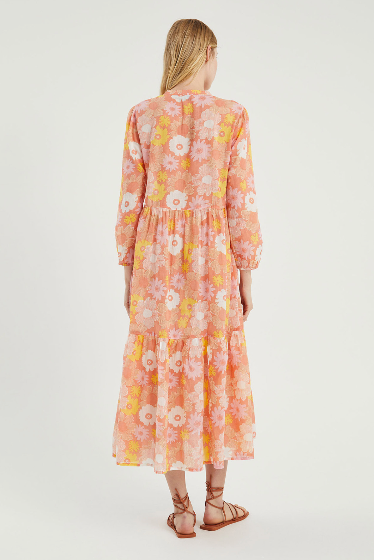 Flower print midi tunic dress