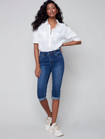 Cropped Linen Blouse