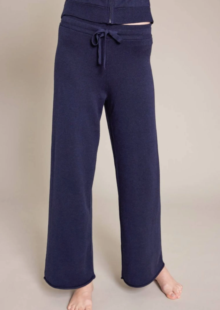 Cotton Cashmere Terry Stitch Wide Leg Pant