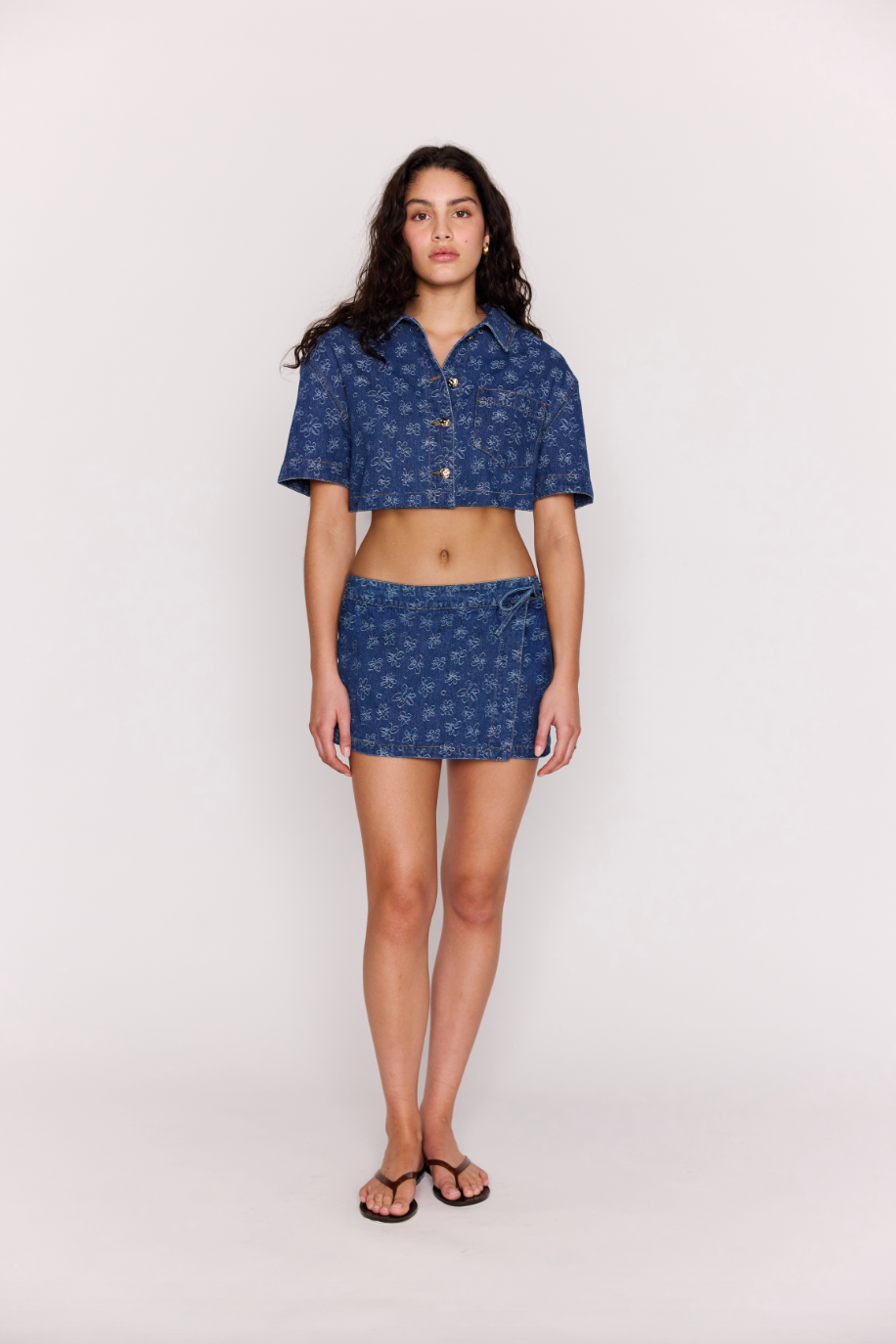 Neve Crop Denim Shirt