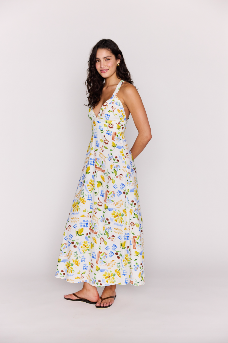 Riviera Cross Back Midi Dress