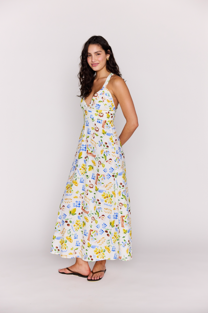 Riviera Cross Back Midi Dress