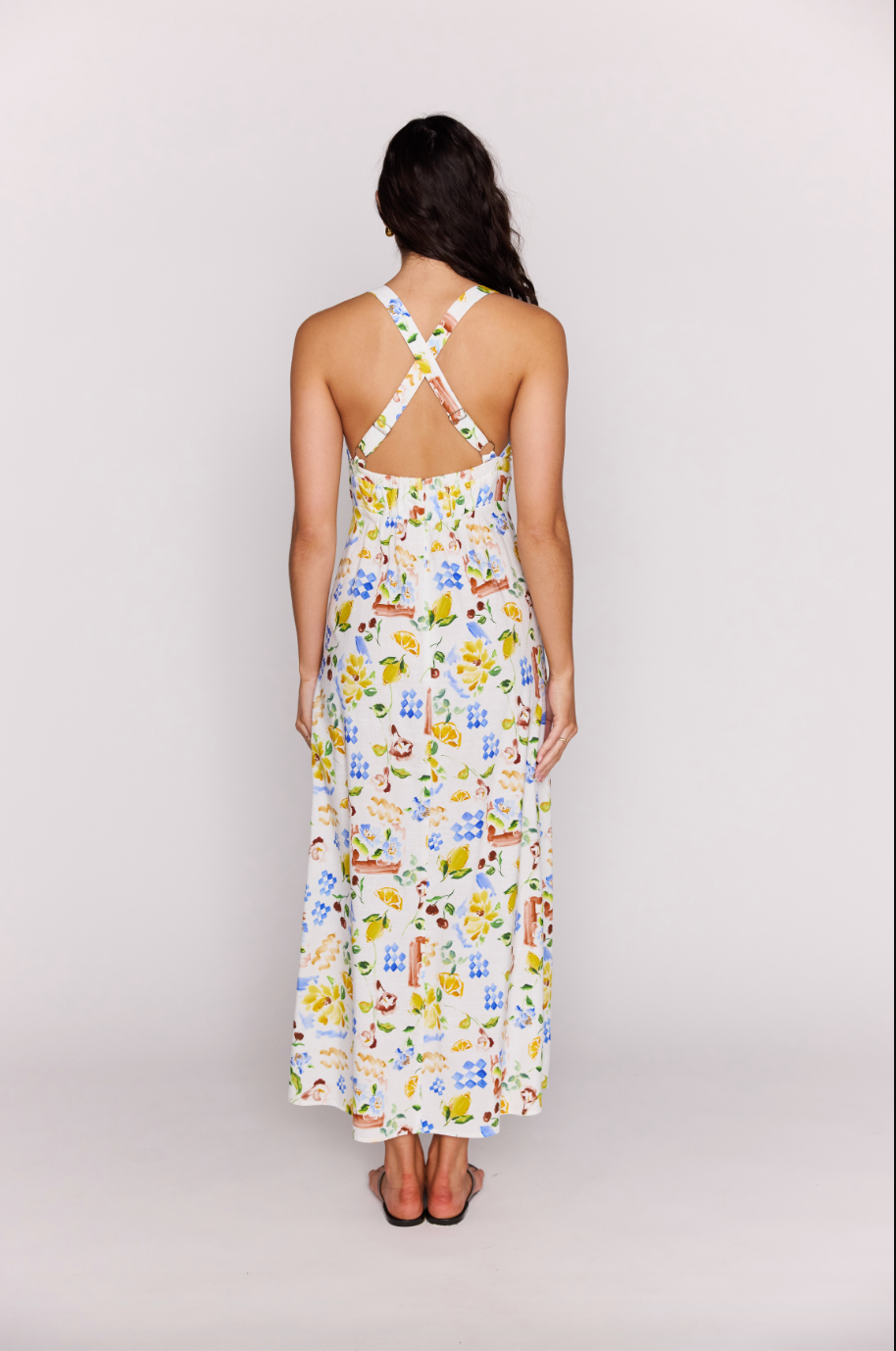 Riviera Cross Back Midi Dress
