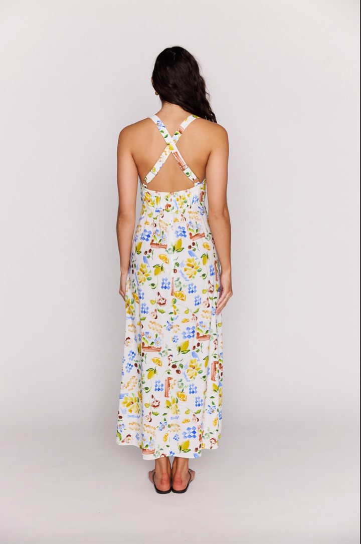 Riviera Cross Back Midi Dress