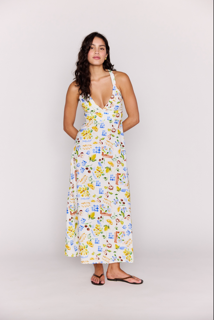 Riviera Cross Back Midi Dress