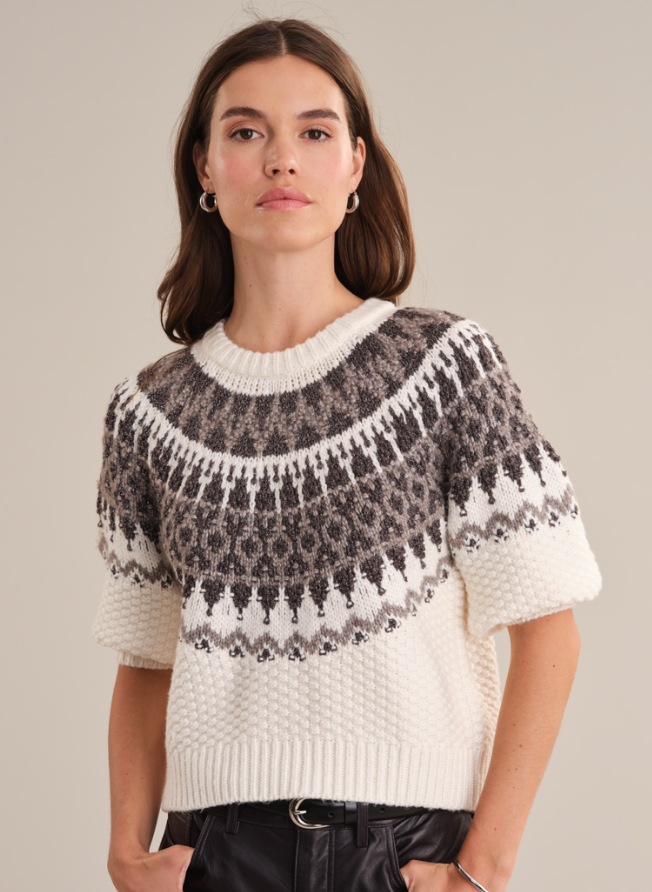 Alora Puff Sleeve Fair Isle Top