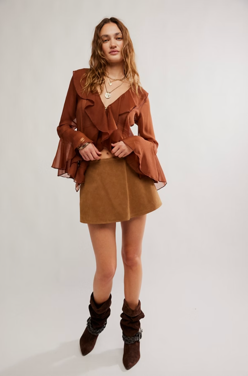 Paradise Found Suede Skort