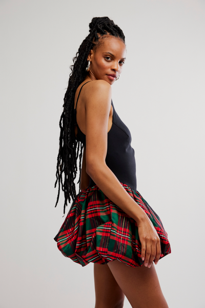 Tinsel Kiss Plaid Mini Dress