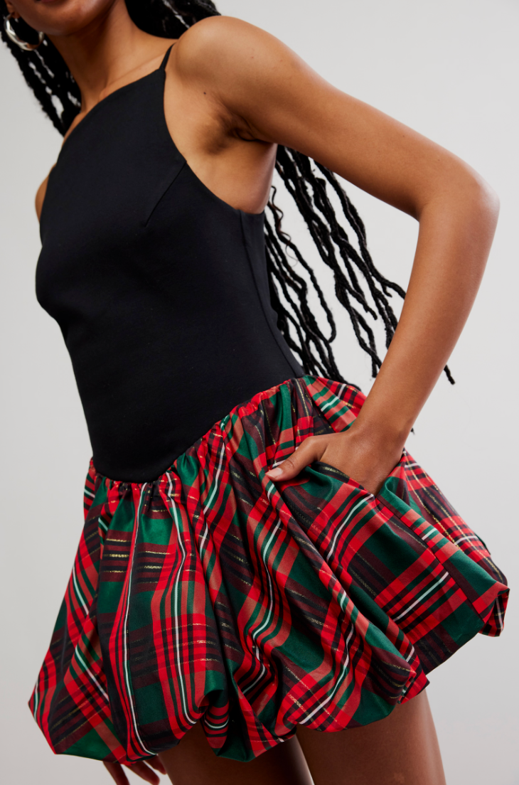 Tinsel Kiss Plaid Mini Dress
