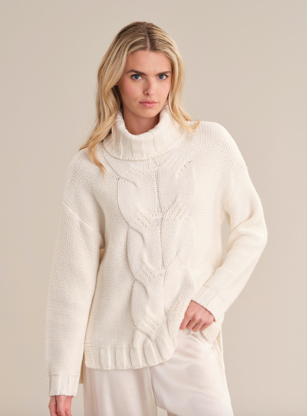 Aspen Cable Front Turtleneck Pullover