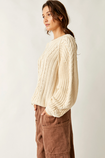 Frankie Cable Sweater in Ivory