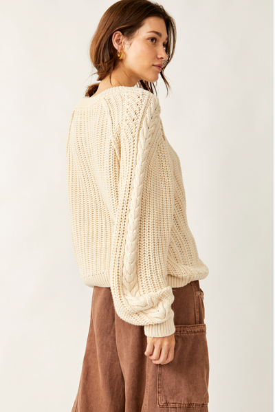 Frankie Cable Sweater in Ivory