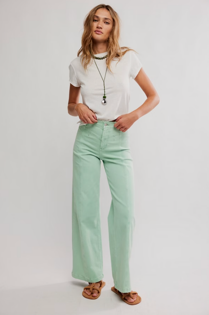 Libre Wide Leg in Cameo Green