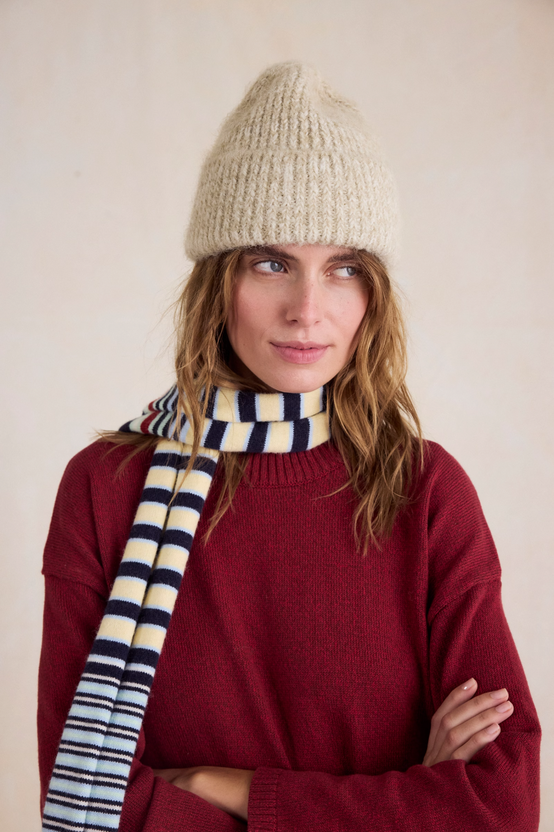 Frostline Beanie in Ivory