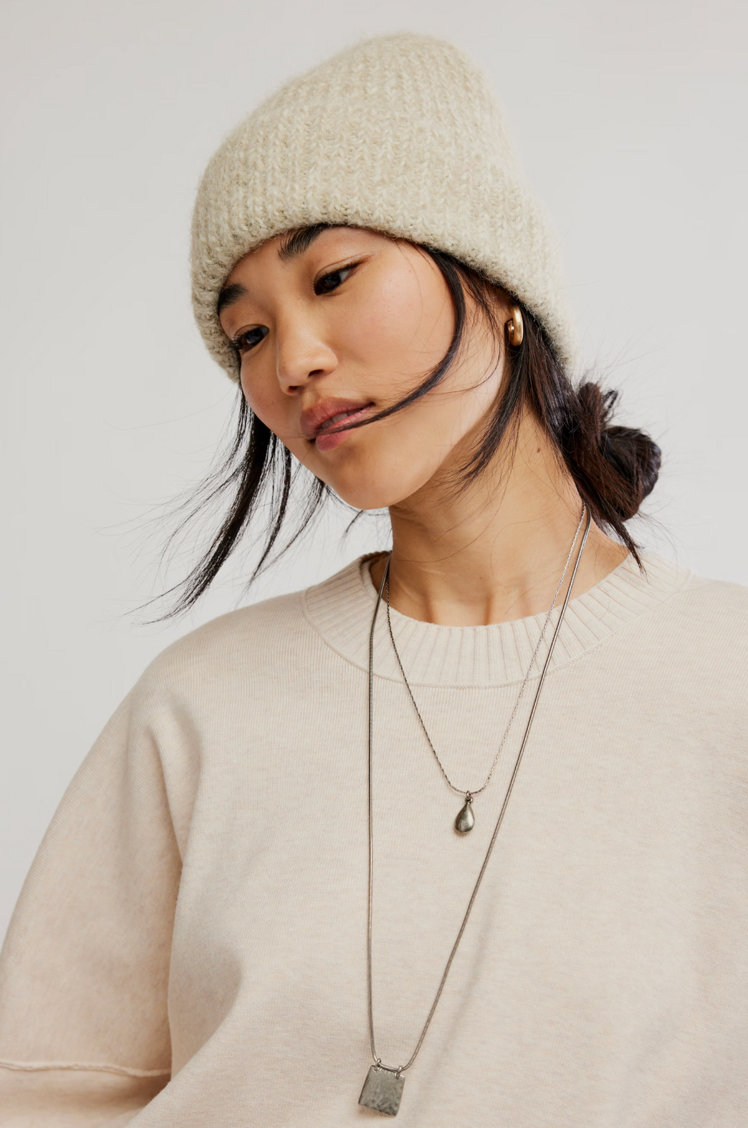 Frostline Beanie in Ivory