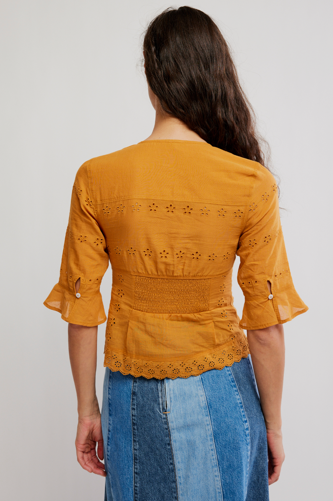 Salone Eyelet Top in Bronzer