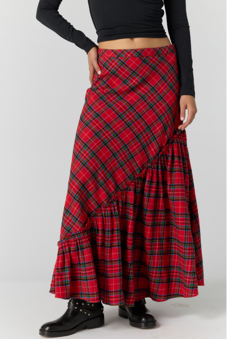 Emberwood Plaid Maxi