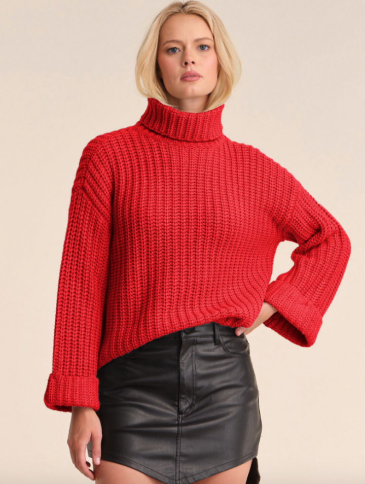 Vida Chunky Turtleneck Shaker Pullover