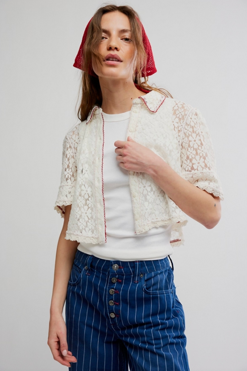 mannie lace buttondown