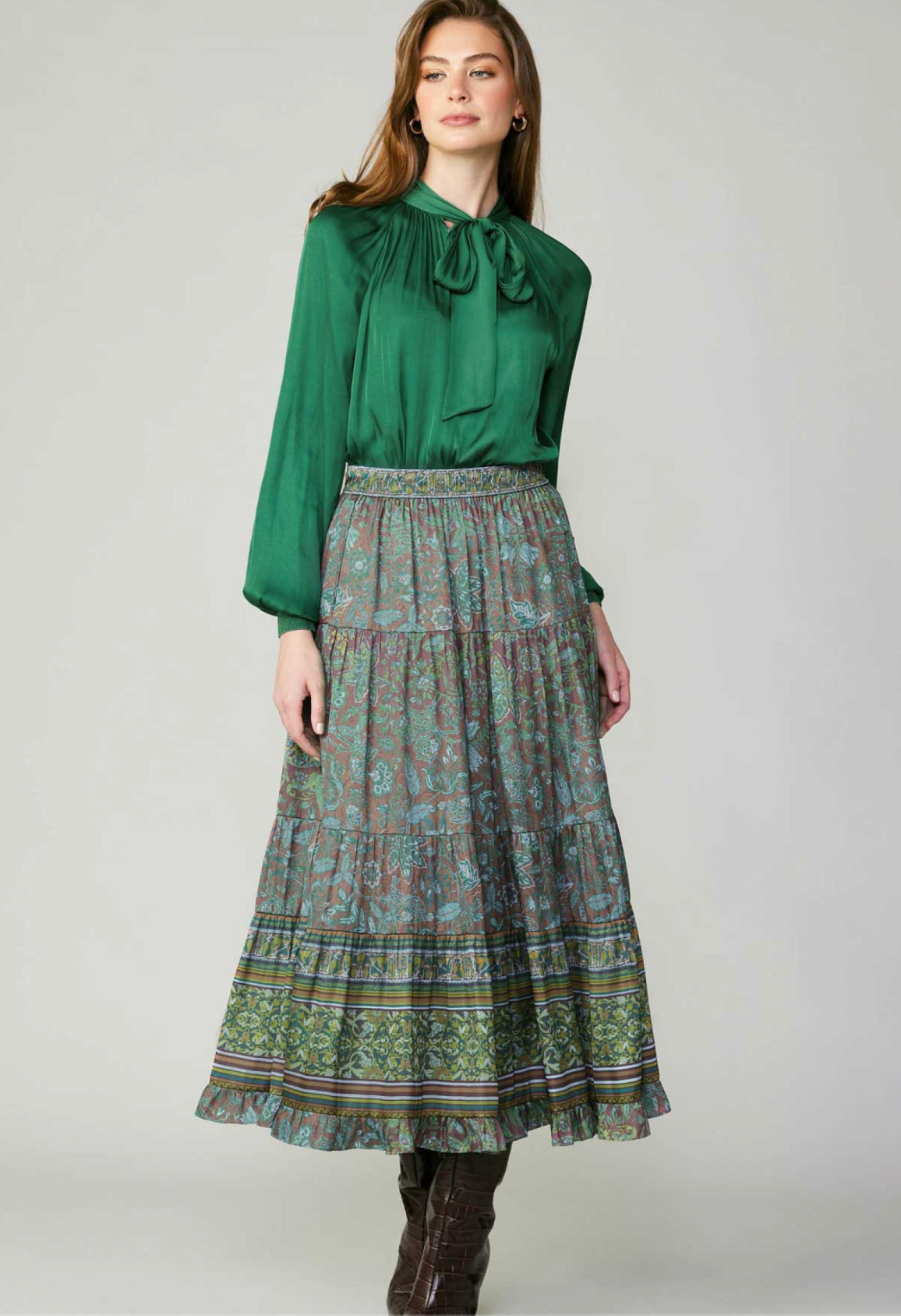 Pattern Silk Skirt