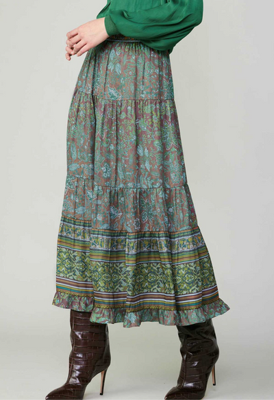 Pattern Silk Skirt
