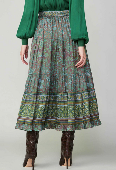 Pattern Silk Skirt