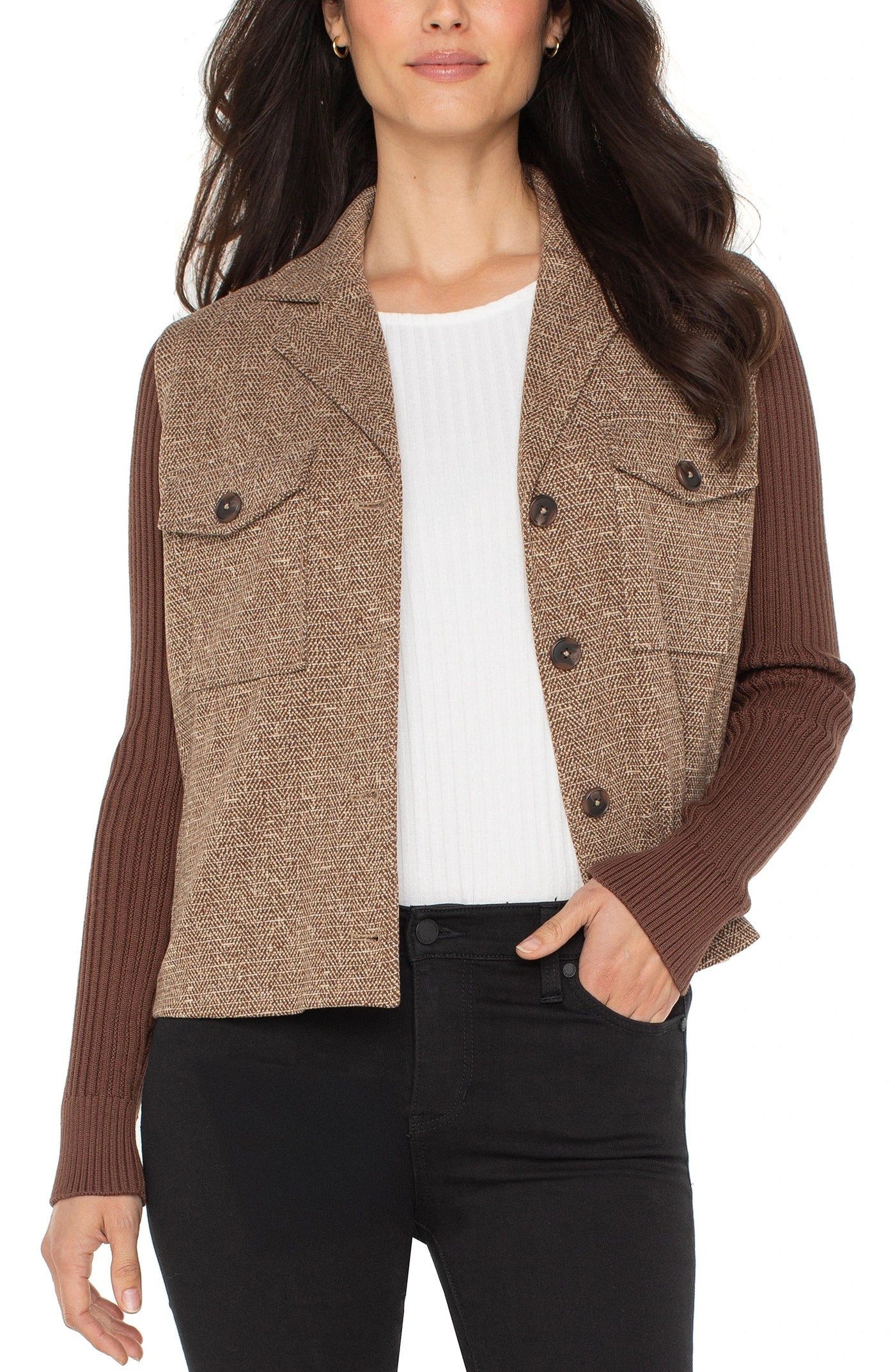 Shacket W/ Sweater Sleeves