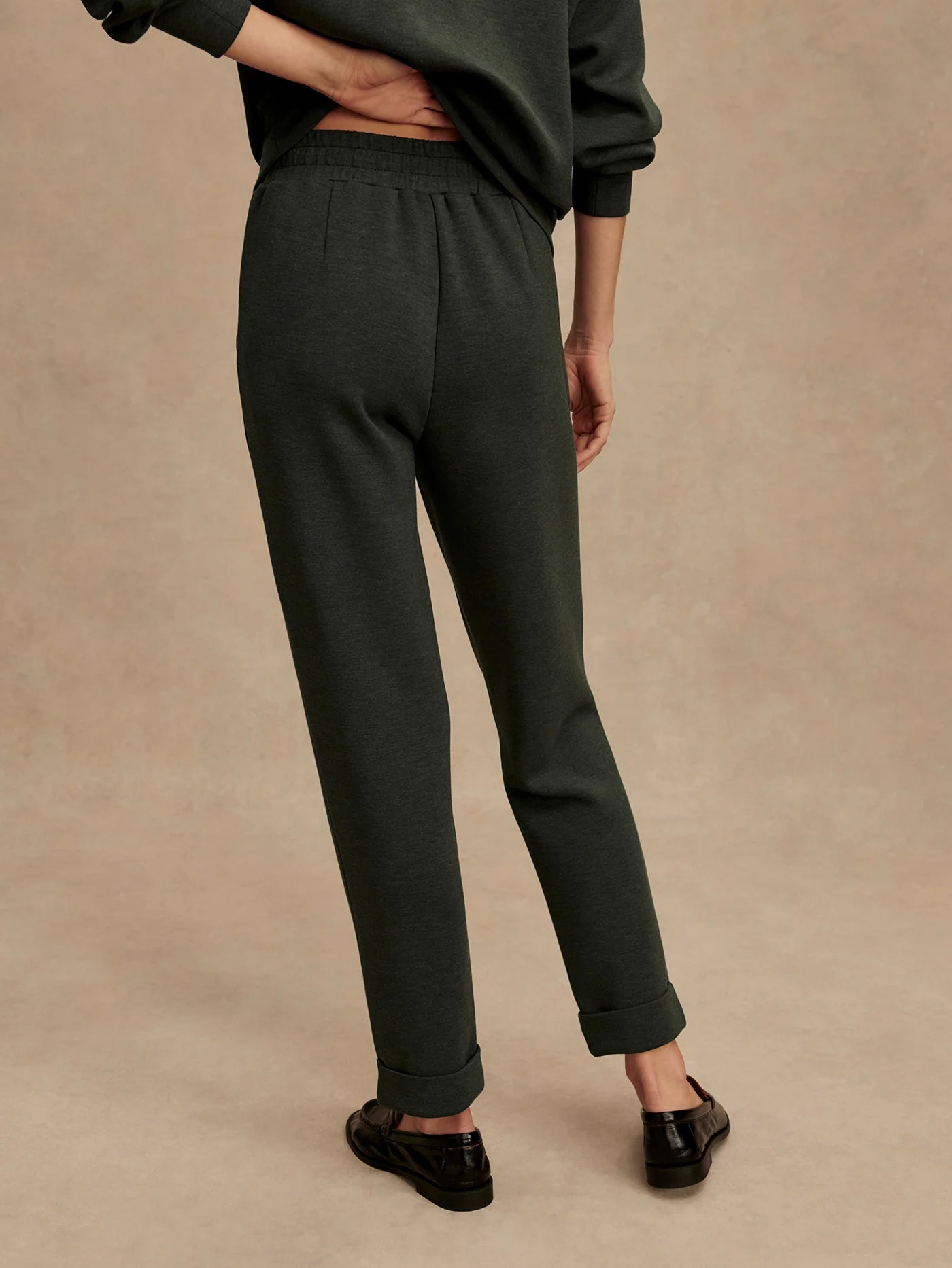 The Rolled Cuff Pant 25" in Olive Marl