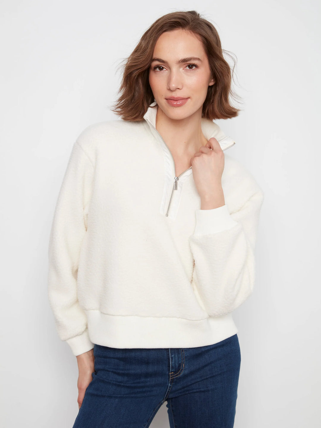Sleeve Half Zip Fleece with SS zipper