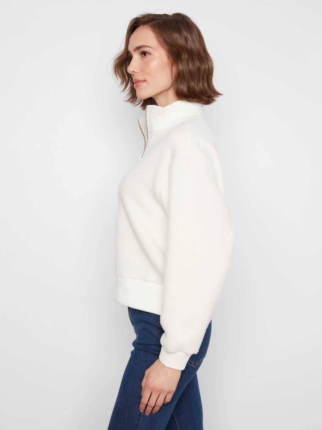 Sleeve Half Zip Fleece with SS zipper