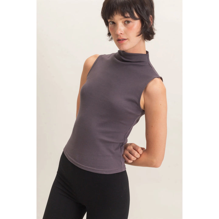 Sleeveless Mock Neck Top