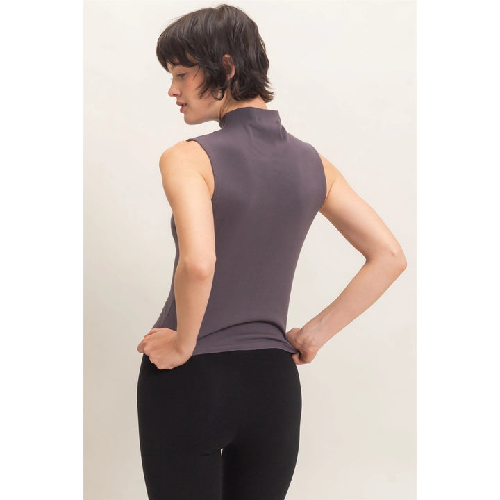 Sleeveless Mock Neck Top