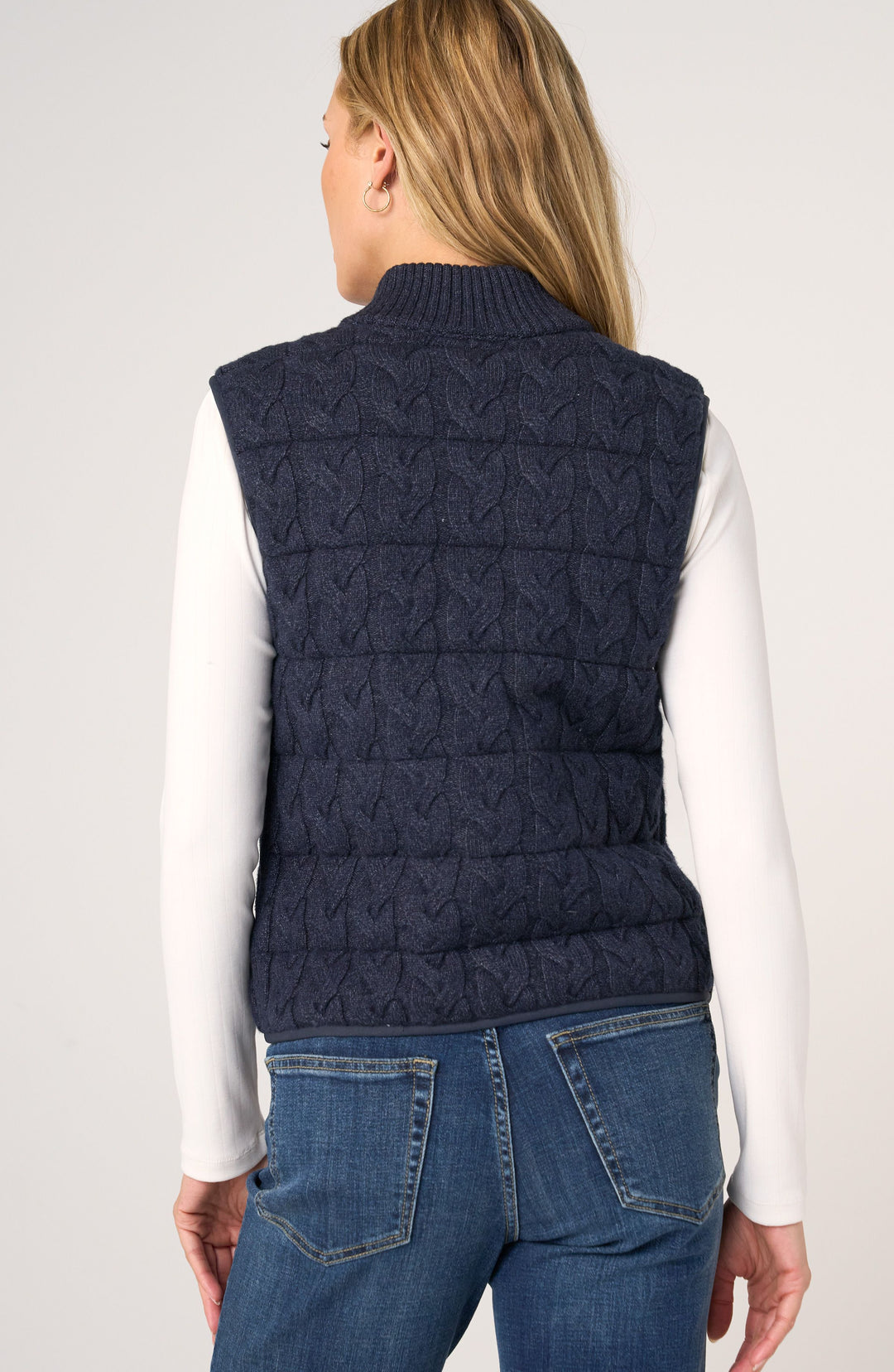 Sleeveless Reversible Zip Front Quilted Sweater Vest