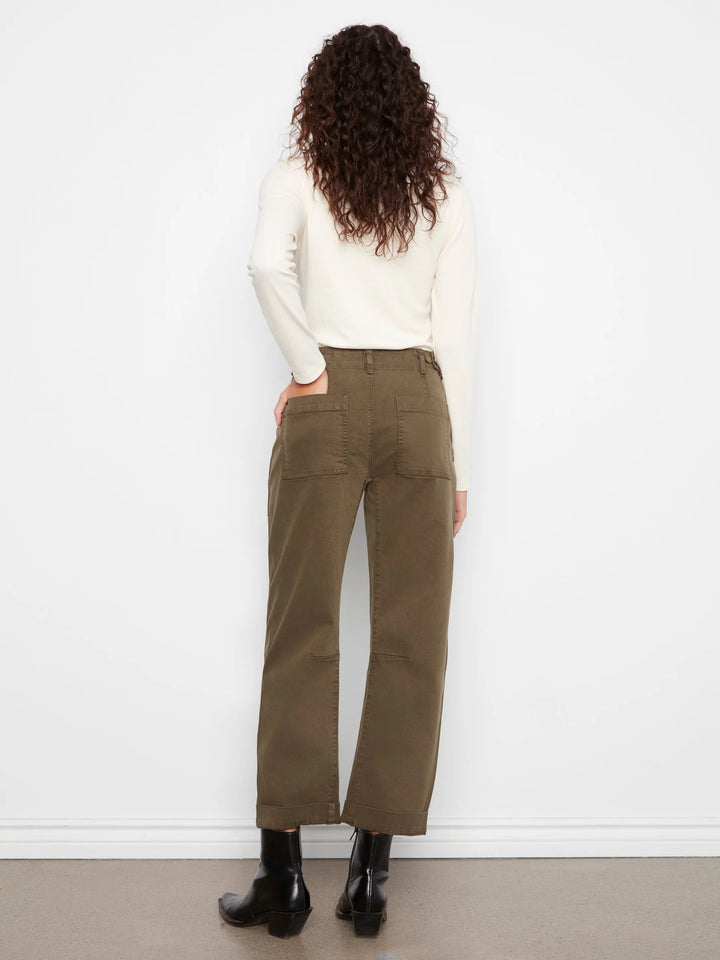 Smooth Twill Barrel Leg Pants