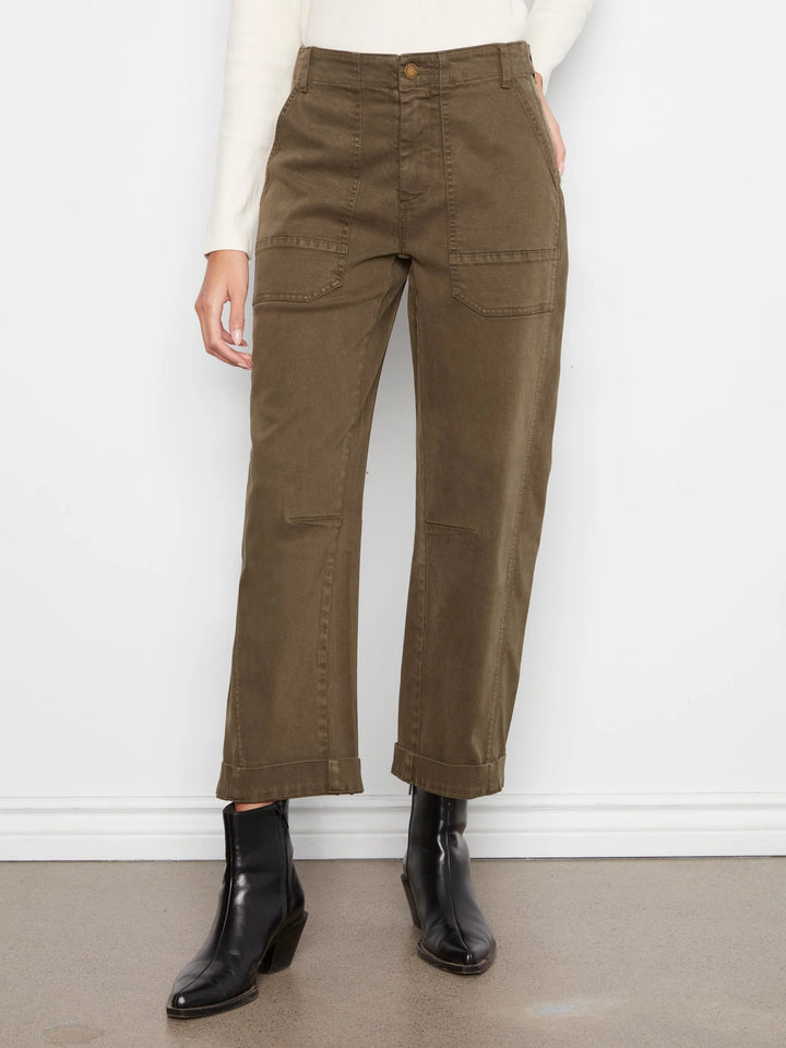 Smooth Twill Barrel Leg Pants