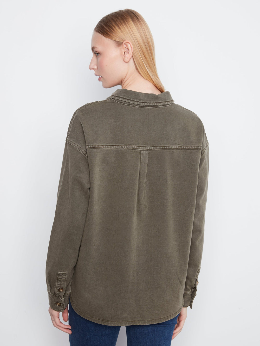 Smooth Twill Long Sleeve Overshirt