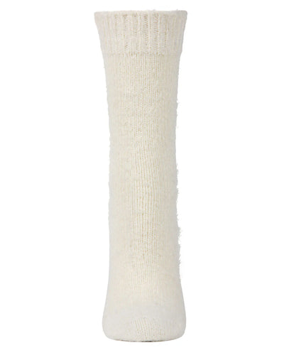 Solid Plush Warm Crew Sock