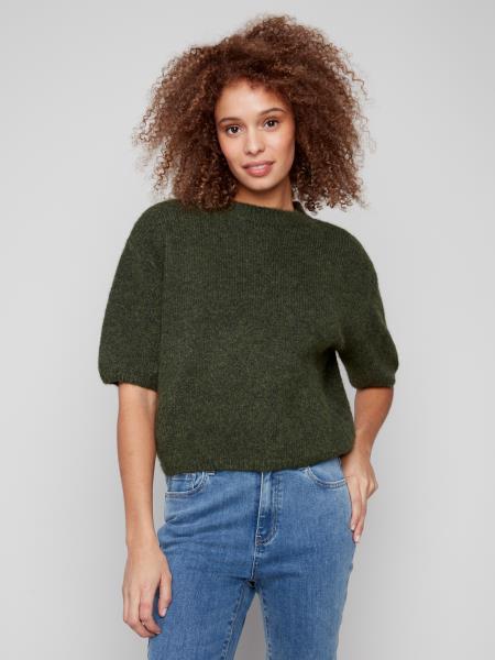 Elbow Sleeve Balloon Shape Sweater